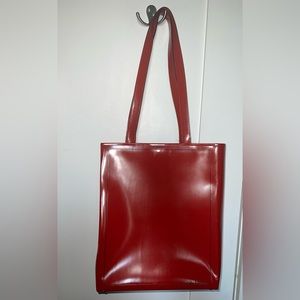 Rare Ferragamo red leather tote bag